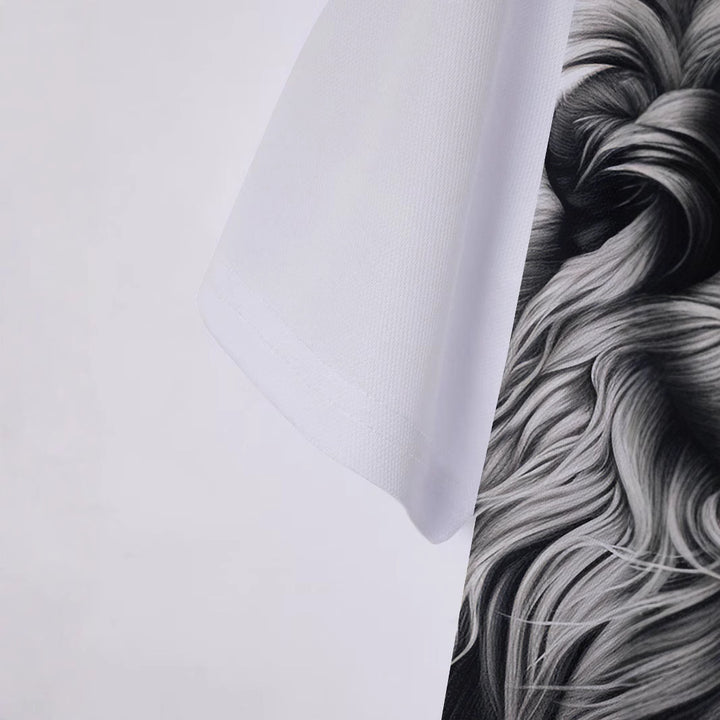 Herren Poloshirt mit kunstvollem Löwenmotiv und hochwertigem Baumwollmix Echoarchiv