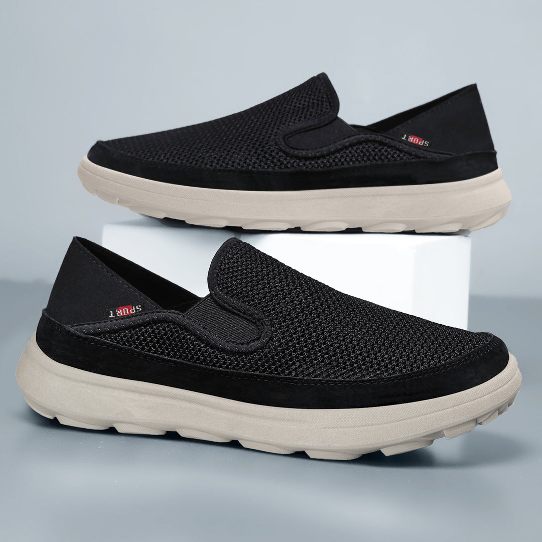 Herren nan atmungsaktiver Mesh-Slip-On mit Velourslederbesatz, elastischem Einstieg und griffiger Outdoor-Profilsohle Echo Archiv