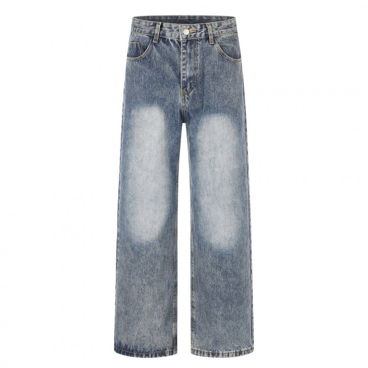 Damen Highwaist Weite-Jeans im Wide‑Leg-Schnitt mit Used‑Effekt und heller Kniebleiche Echo Archiv