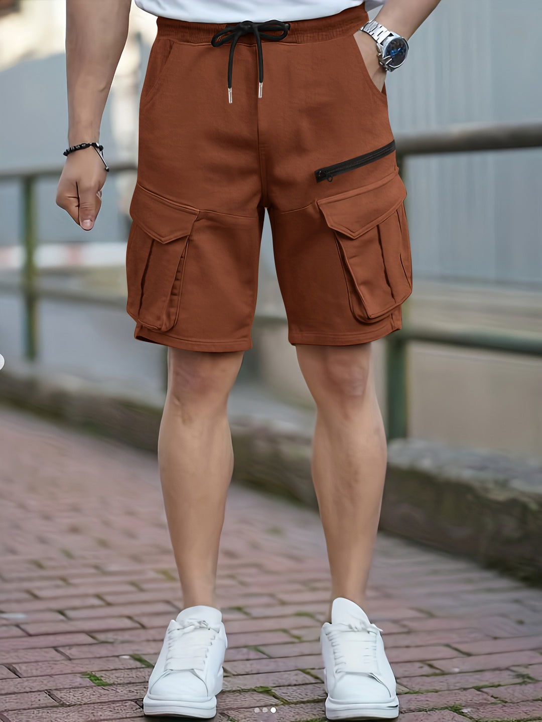 Herren Cargo-Style Utility-Shorts mit Mehrfachtaschen-Design Echoarchiv