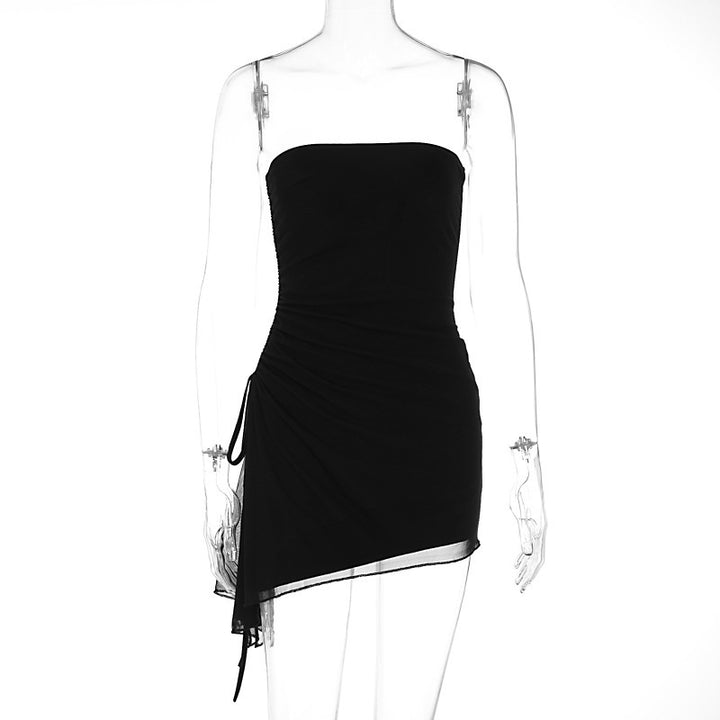 Damen Off-Shoulder Mini-Kleid mit asymmetrischem Saum und Raffung Echo Archiv