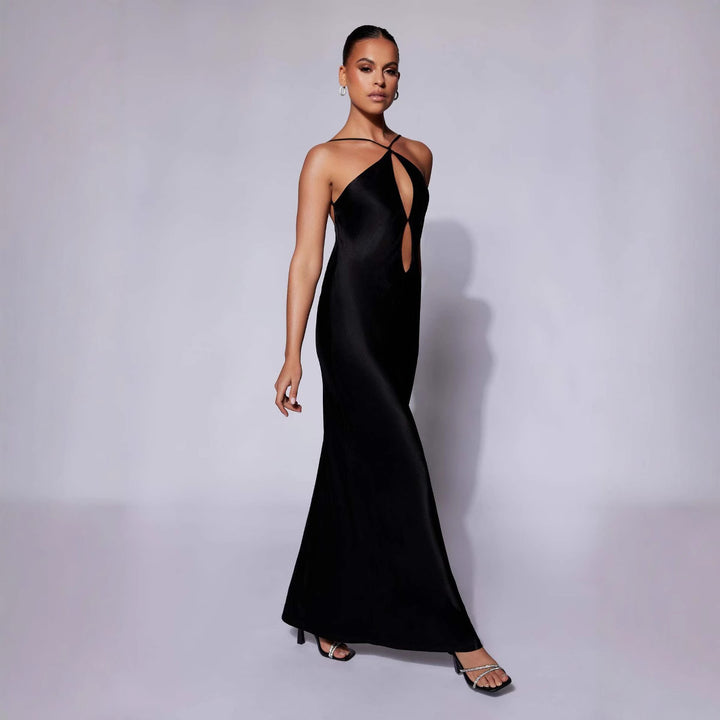 Damen Elegantes Maxikleid mit raffiniertem Cut-Out und schmalen Trägern Echo Archiv