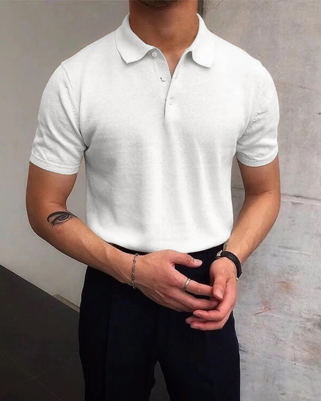 Herren Polo-Shirt aus atmungsaktiver Baumwolle mit elegantem Kragen Echoarchiv
