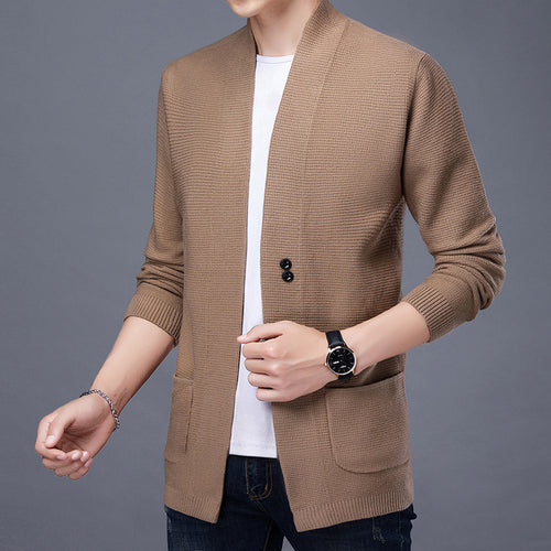 Herren Strickjacke mit lässigem Schalkragen und aufgesetzten Taschen Echoarchiv