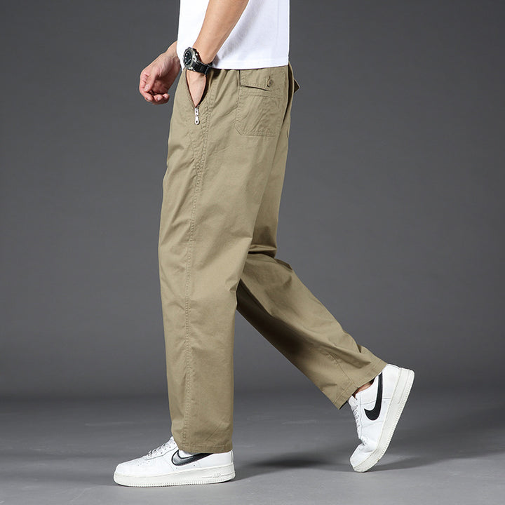 Herren Weite Relaxed-Chinohose mit geradem Bein & elastischem Komfortbund Echoarchiv