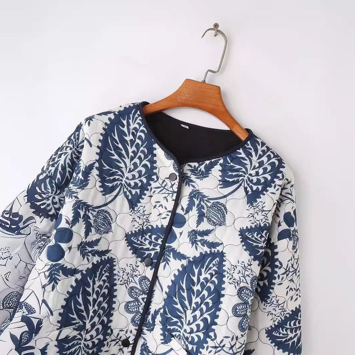 Damen nan gesteppte Kurzjacke im Kimono-Look mit floralem Steppmuster Echo Archiv