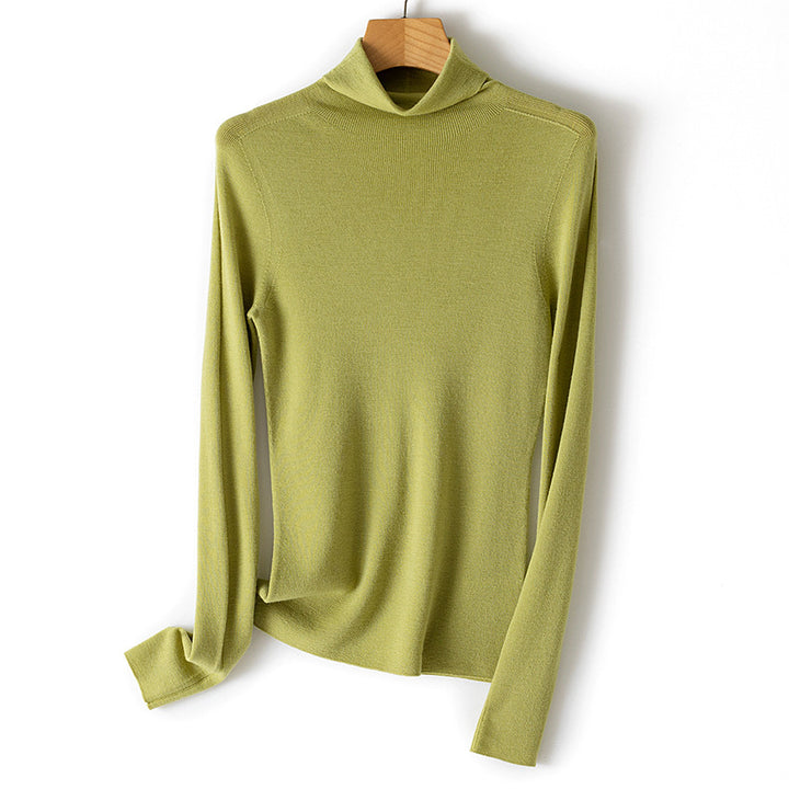 Damen Feiner Rollkragen-Feinstrickpullover mit schmaler Silhouette und elastischem Saum Echoarchiv