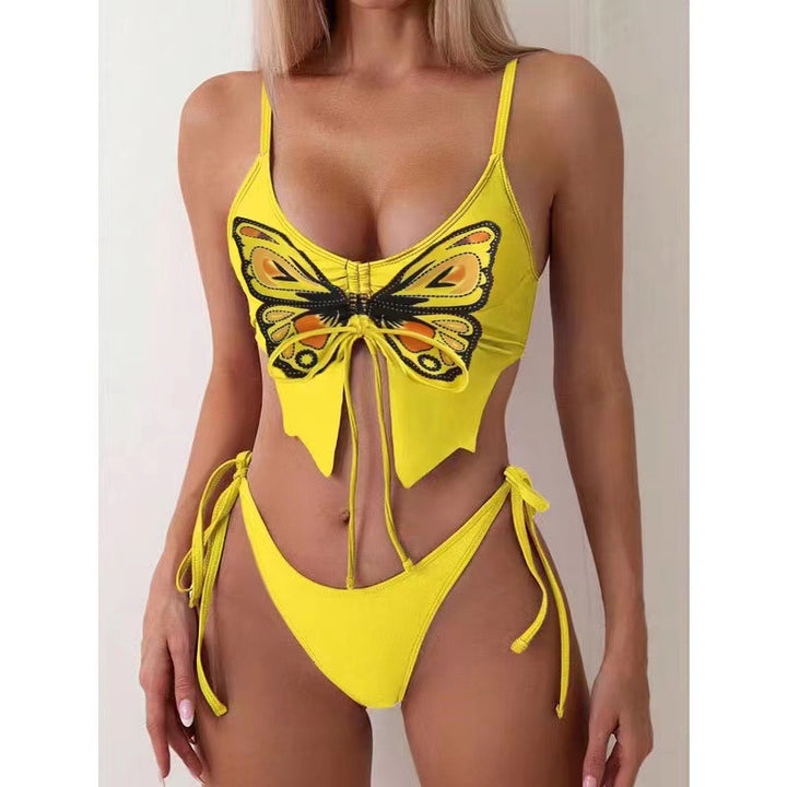 Damen Designer Triangelbikini mit verspielter Schmetterlingsverzierung Echo Archiv