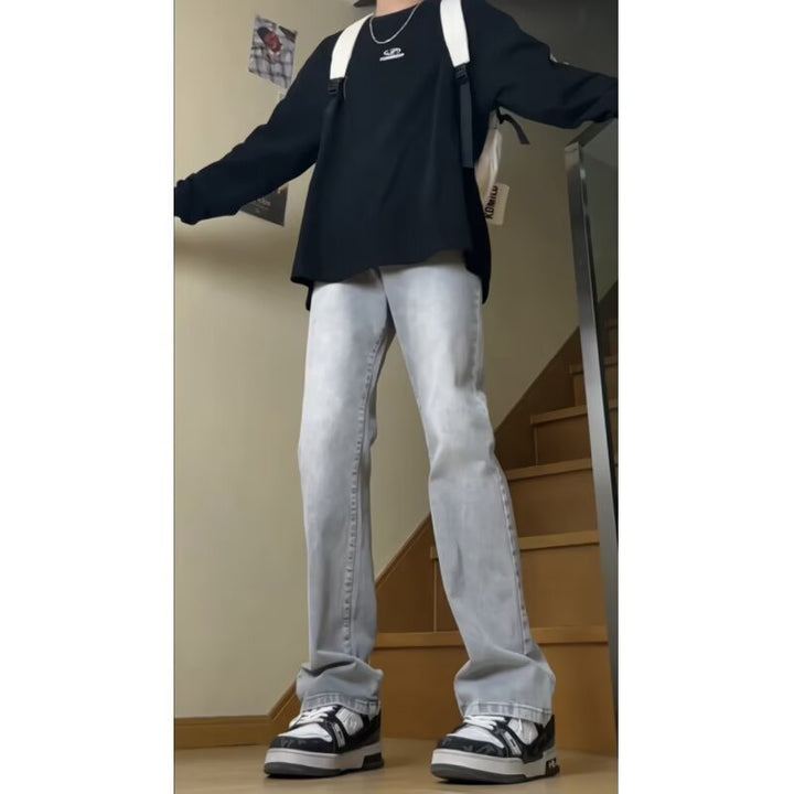 Herren Baumwollmix-Hose mit geradem Bein, lockerem Schnitt und tiefer Leibhöhe Echoarchiv