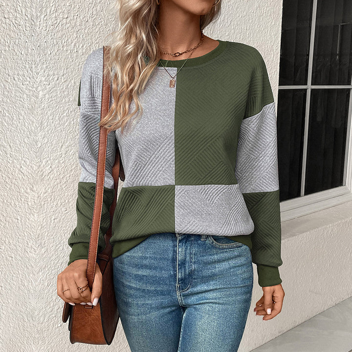Damen Modischer Sweatshirt mit Blockmuster Echo Archiv