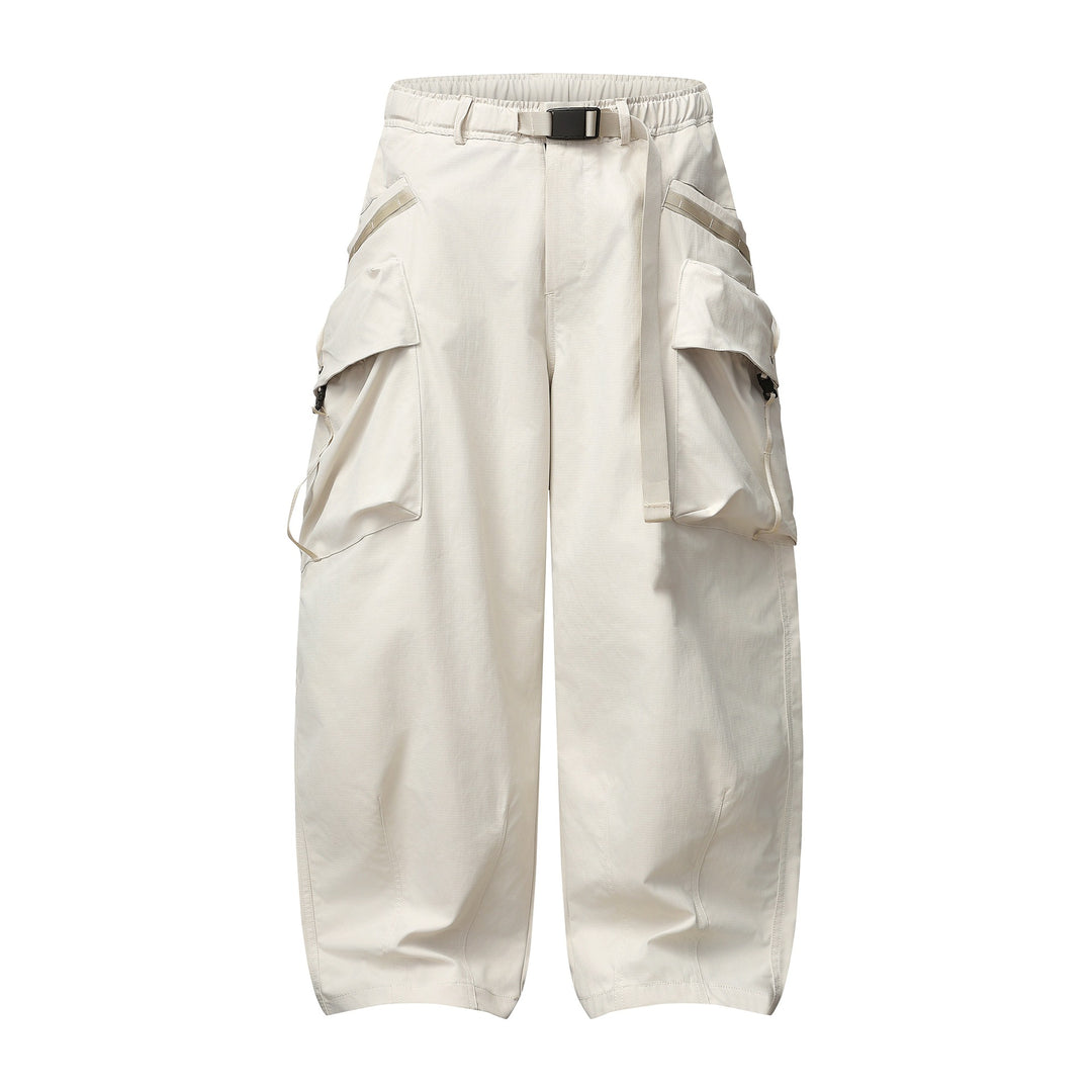 Damen Weite Cargo‑Culotte mit aufgesetzten Taschen und integriertem Webbing‑Gürtel Echoarchiv