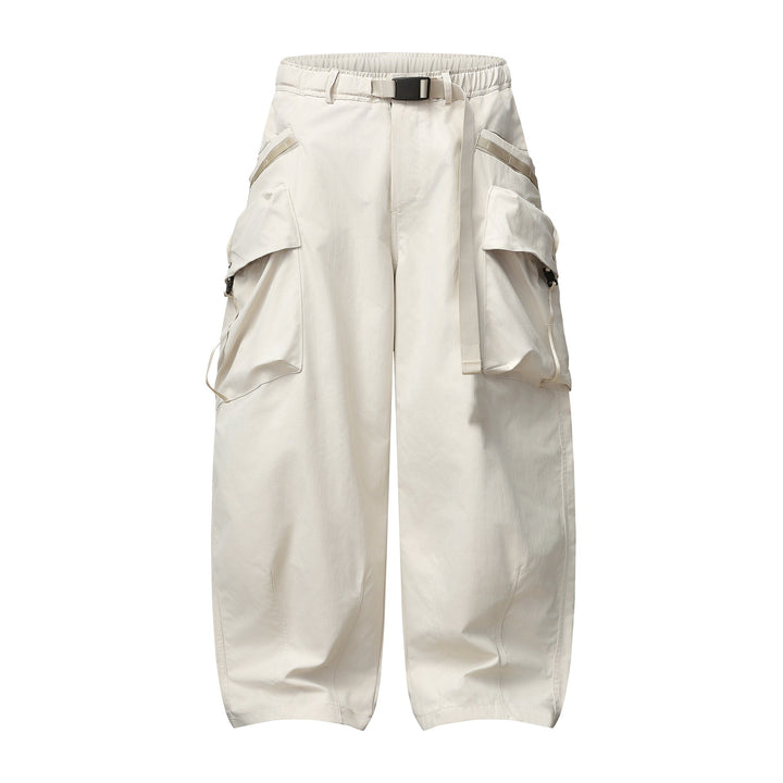 Damen Weite Cargo‑Culotte mit aufgesetzten Taschen und integriertem Webbing‑Gürtel Echoarchiv