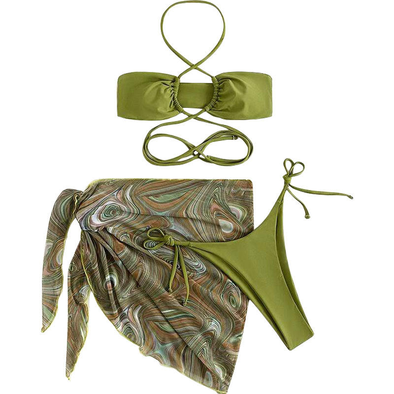 Damen Bikini-Set mit raffiniertem Wickeldesign und dekorativem Oberteil Echo Archiv