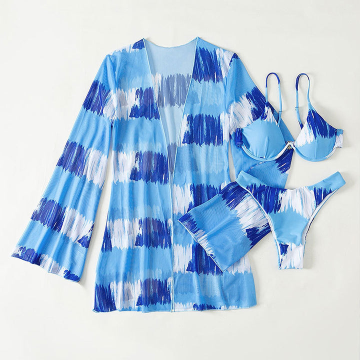 Damen Bikini-Set mit floralem Wickelrock und eleganten Trägern Echo Archiv