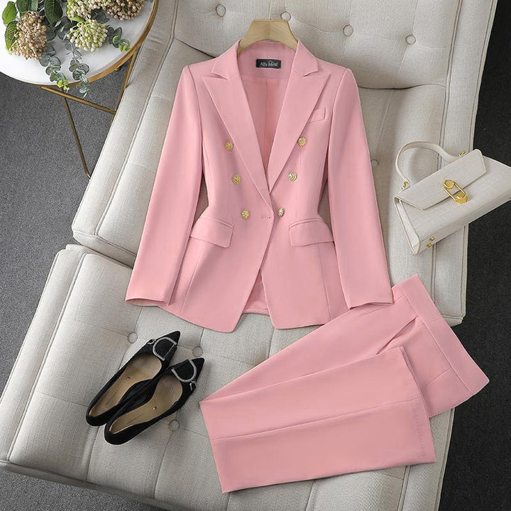 Damen Elegantes Doppelreihiges Blazer-Set Echo Archiv