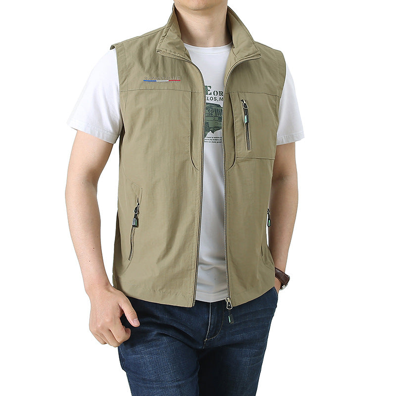 Herren Softshell-Utility-Weste mit Stehkragen und Multifachtaschen Echo Archiv