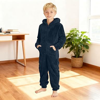 Unisex Kuscheliger Fleece-Overall mit Kapuze Echoarchiv