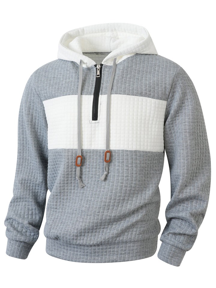 Herren Hoodie mit 1/4-Reißverschluss und strukturiertem Design Echoarchiv