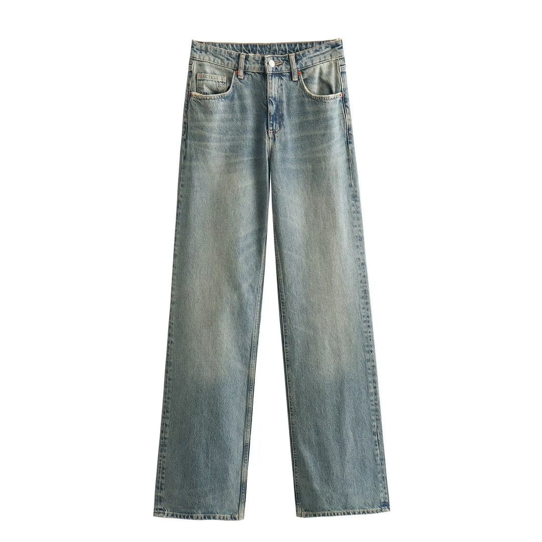 Damen Highwaist-Jeans mit geradem Bein, Five‑Pocket‑Schnitt und Vintage‑Waschung Echo Archiv