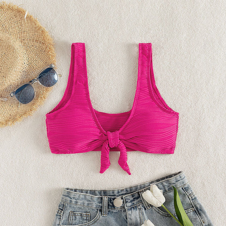 Damen Bikini-Set mit knotbarem Oberteil und hochgeschnittenem Slip Echo Archiv