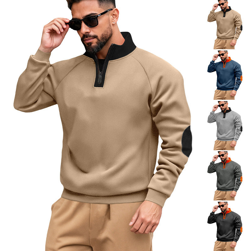 Herren Fleece-Kapuzenpullover mit innovativem Reißverschluss und Kontrastdetails Echoarchiv