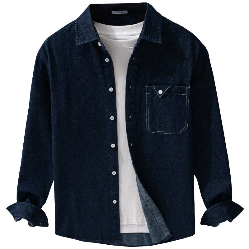 Herren Denim-Overshirt im Hemdjacken-Stil mit aufgesetzter Brusttasche und Relaxed-Fit Echoarchiv