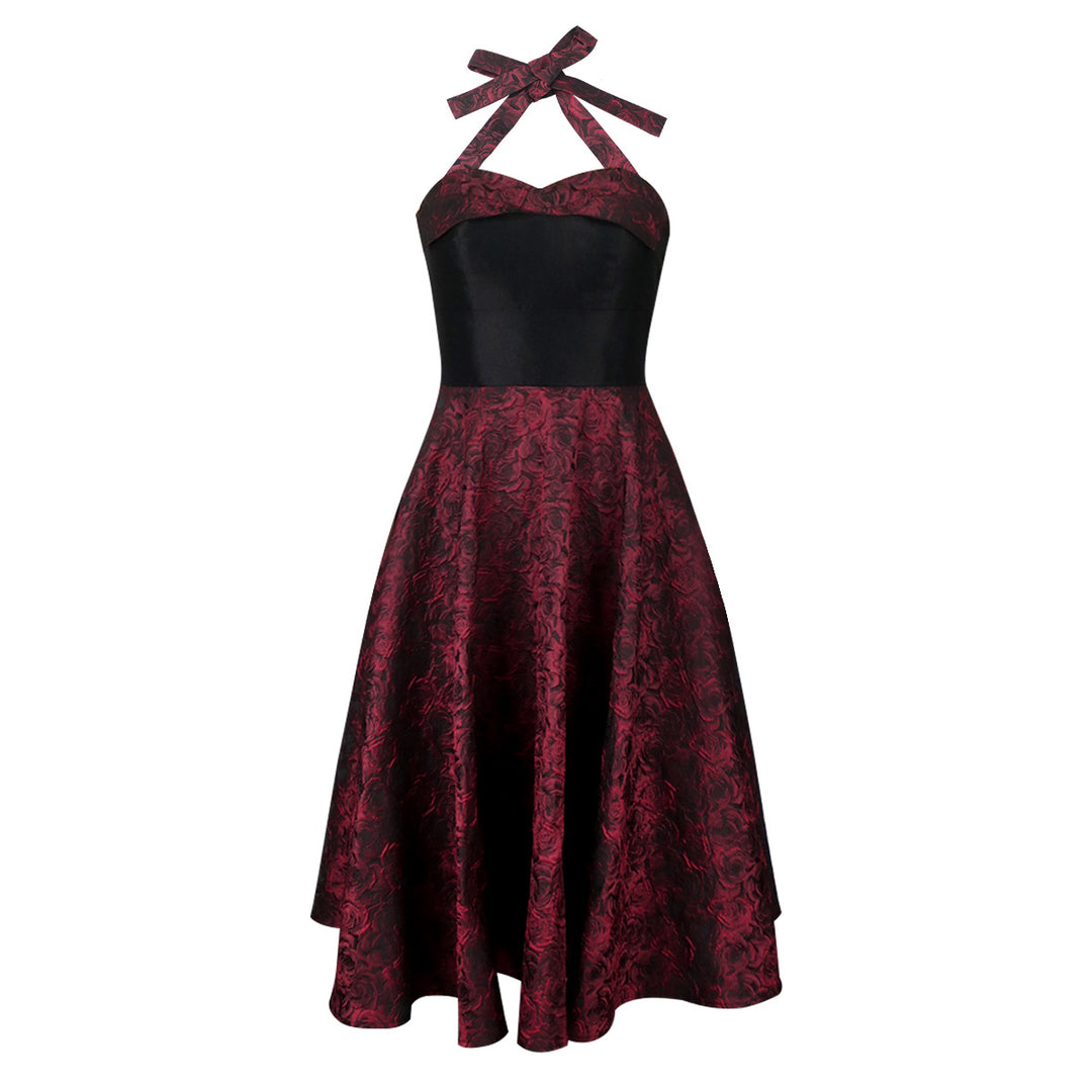Damen Elegantes Cocktailkleid mit floralem Muster und schmeichelndem Taillengürtel Echo Archiv