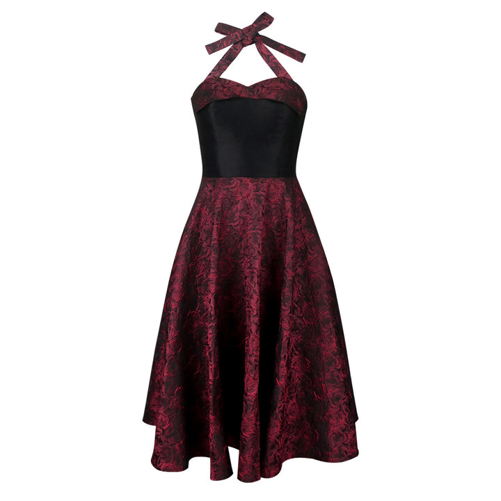 Damen Elegantes Cocktailkleid mit floralem Muster und schmeichelndem Taillengürtel Echo Archiv