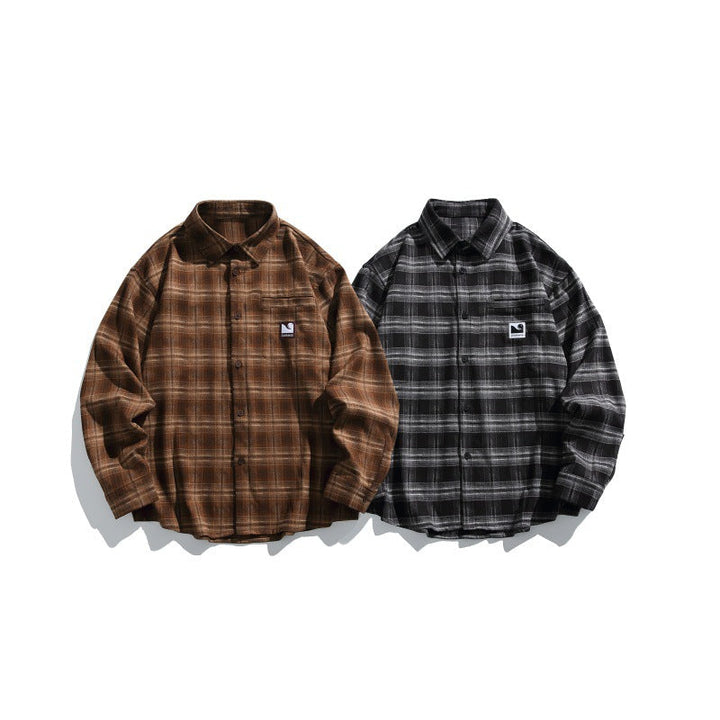 Herren Karierte Overshirt-Hemdjacke im Boxy-Relaxed-Schnitt Echoarchiv