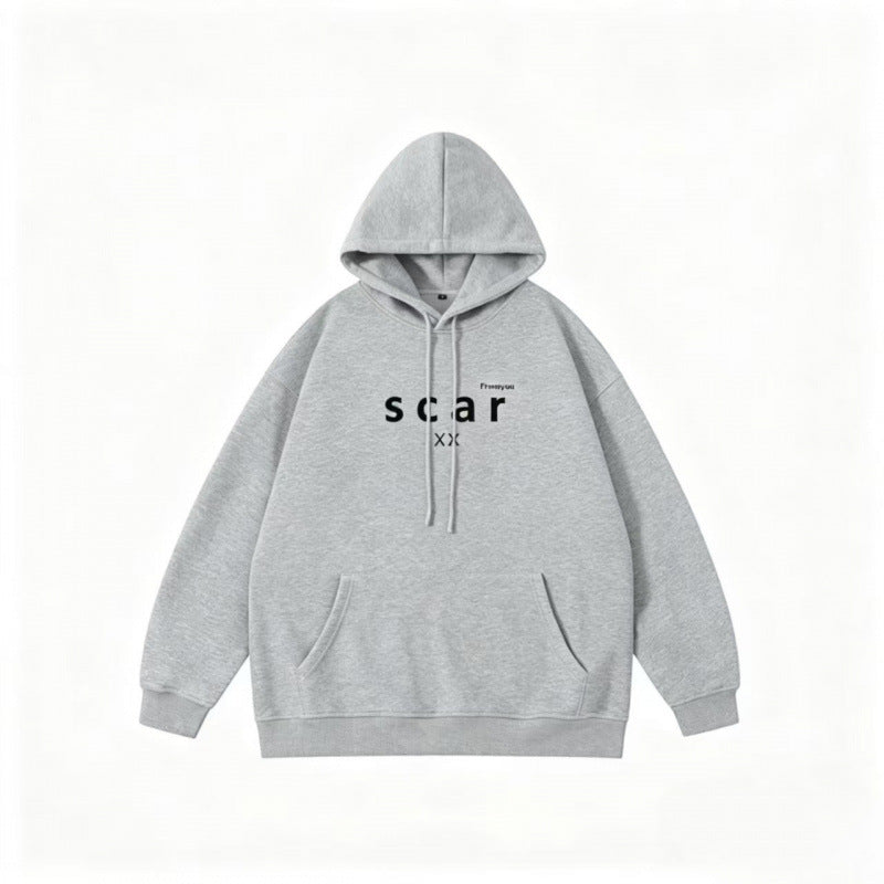 Unisex Oversize-Kapuzenpullover mit Kängurutasche und minimalem Frontprint Echo Archiv