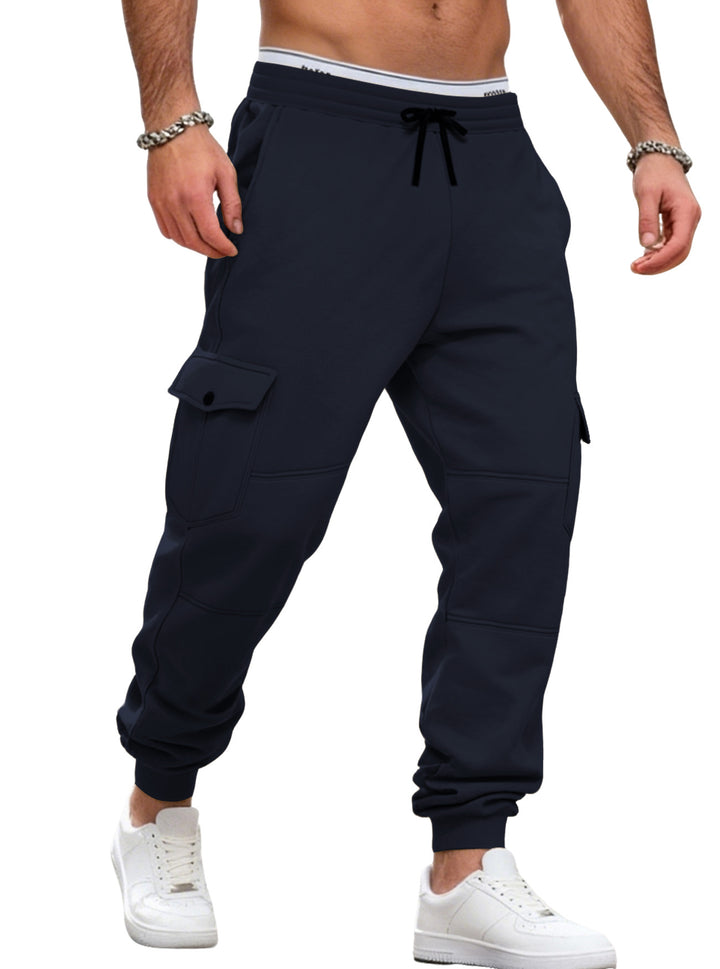 Herren nan sportive Jogginghose mit Cargotaschen Kordelzug und geripptem Knöchelsaum Echo Archiv