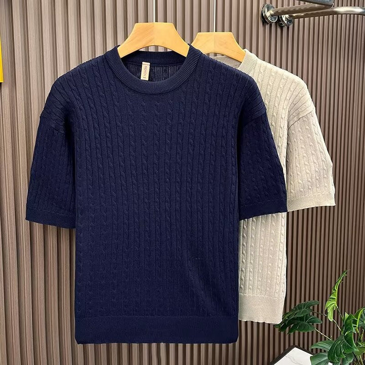 Damen Eleganter Strickpullover mit Kurzarm – Mavelle