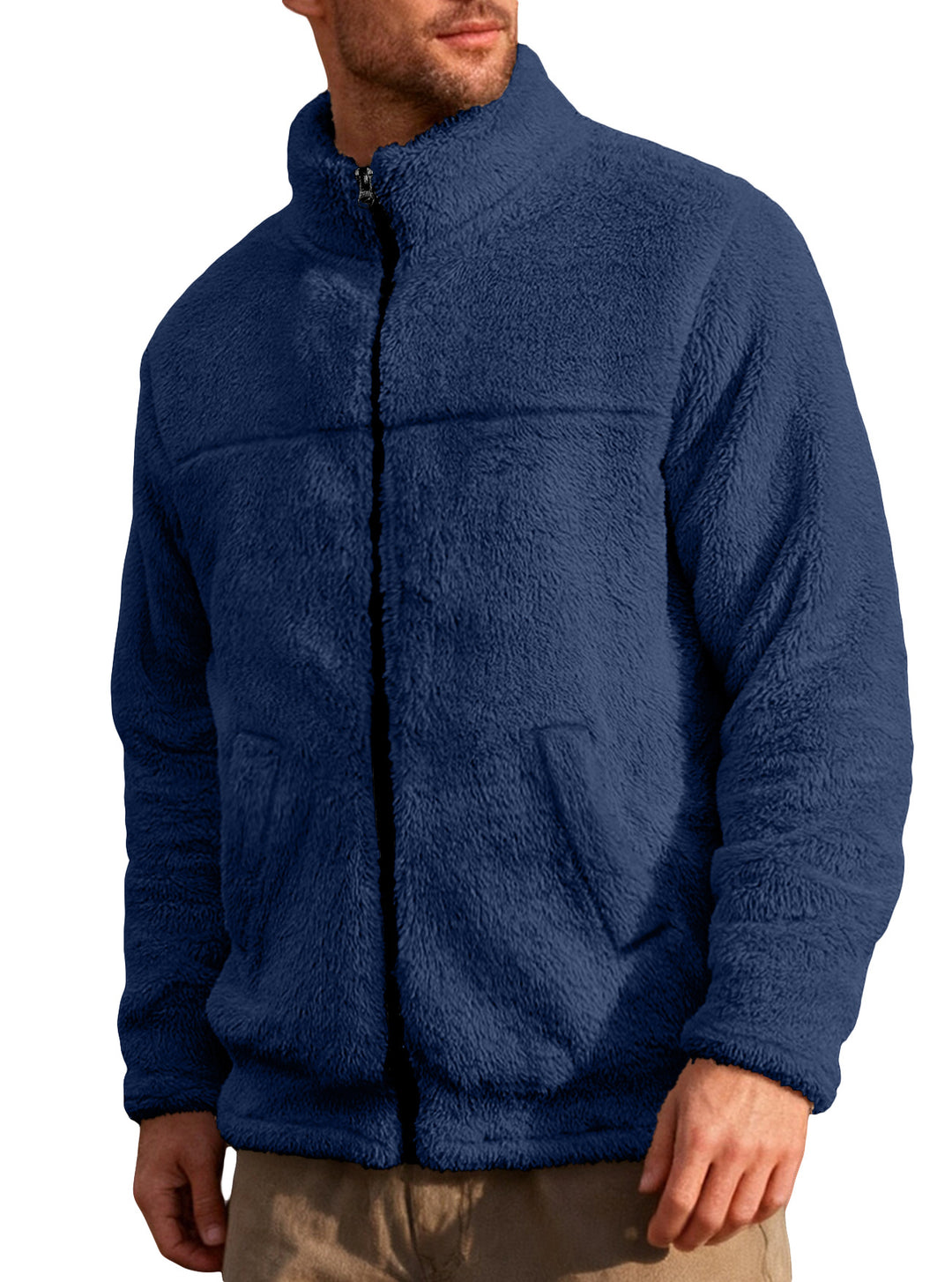 Herren Fleecejacke mit hohem Kragen und weichem Innenfutter Echoarchiv