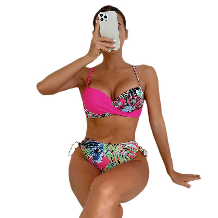 Damen Bikini-Set mit trendigem Animal-Print und elastischen Side-Ties Echo Archiv