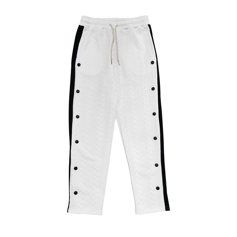 Herren Sportliche Chinohose mit seitlichen Druckknopfdetails und elastischem Bund Echoarchiv