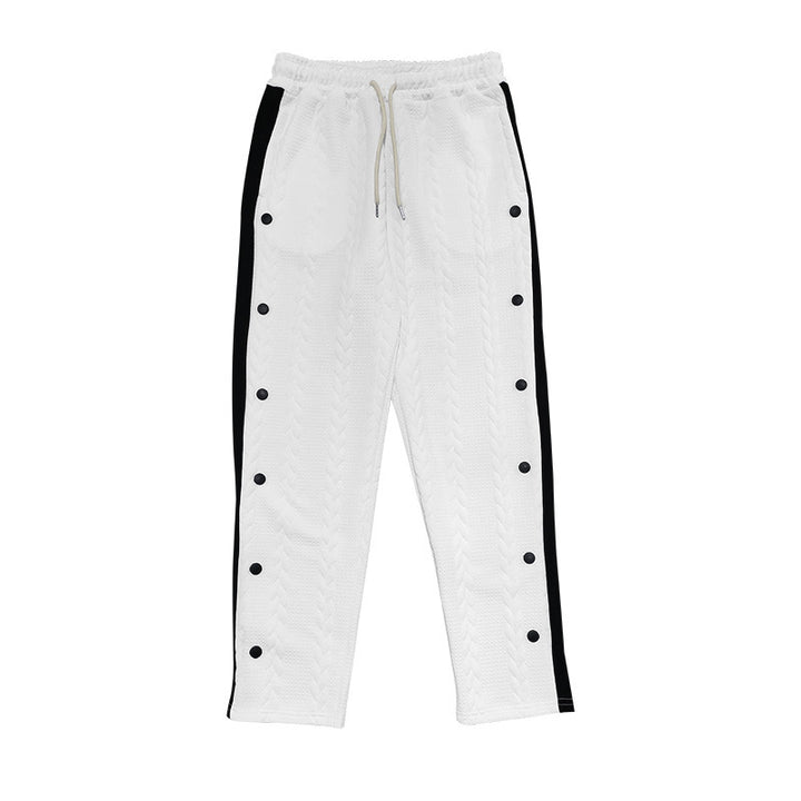 Herren Sportliche Chinohose mit seitlichen Druckknopfdetails und elastischem Bund Echoarchiv