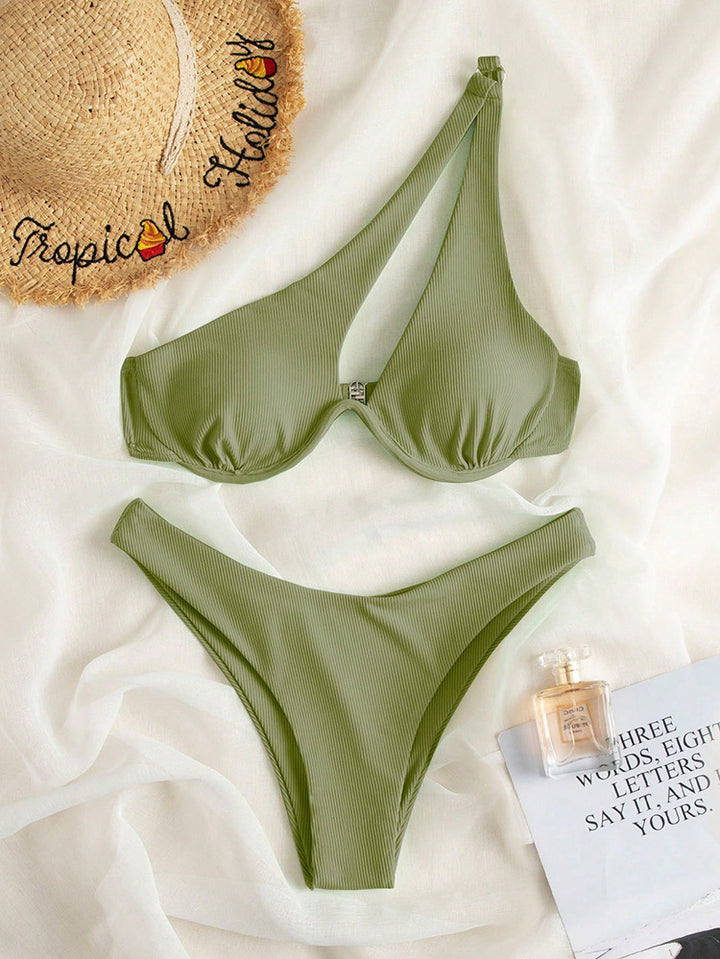 Damen Triangel-Bikini mit asymmetrischem Schnitt und gepolstertem Oberteil Echo Archiv