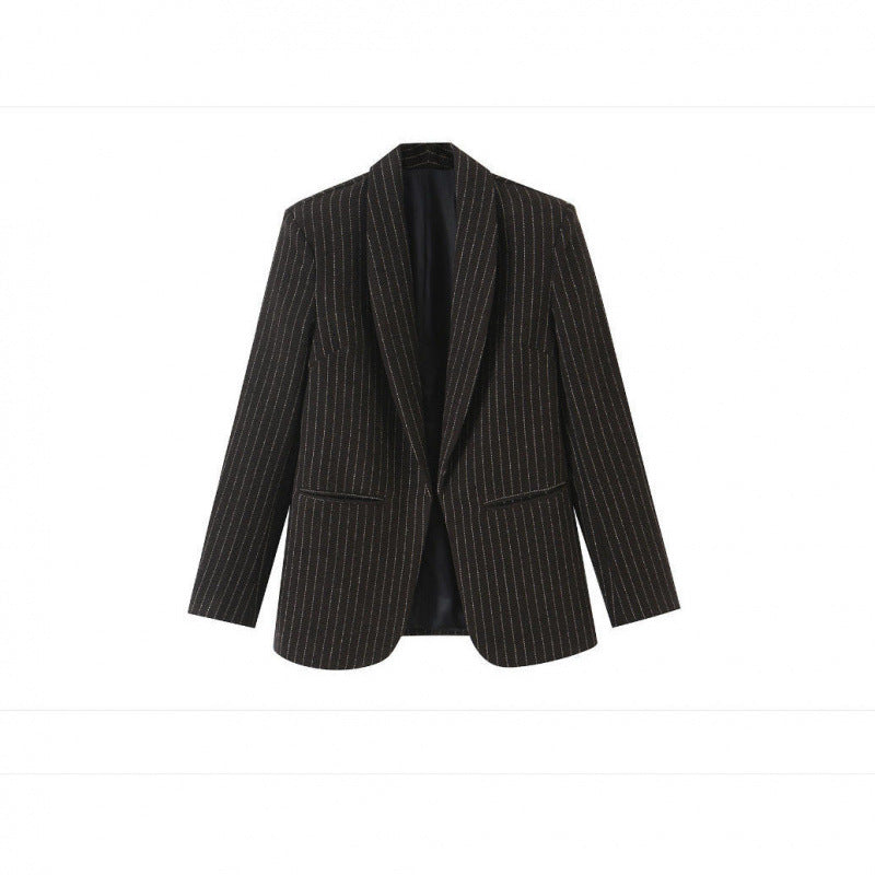Damen Nadelstreifen-Blazer mit Schalkragen und leicht taillierter Silhouette Echo Archiv