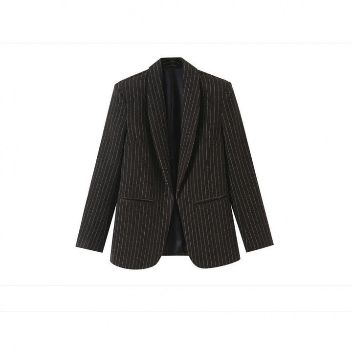 Damen Nadelstreifen-Blazer mit Schalkragen und leicht taillierter Silhouette Echo Archiv