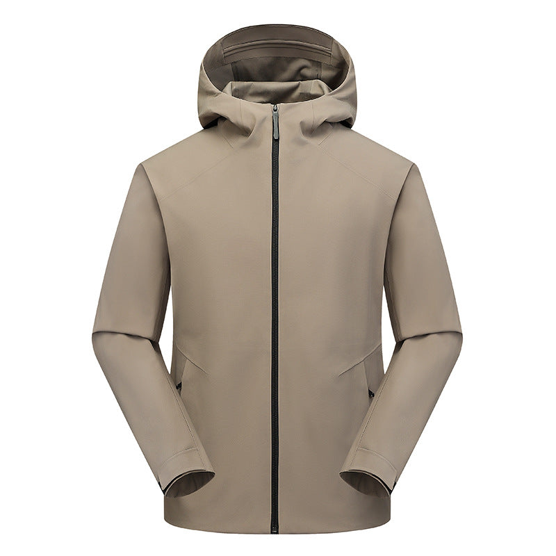 Herren Wasserabweisende Softshell-Outdoorjacke mit Kapuze, verschweißten Nähten & minimalistischer Reißverschluss Echoarchiv