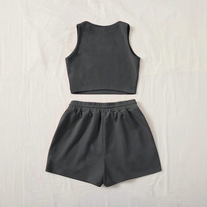 Damen Sportliches Zweiteiler Set mit Top und Shorts Echo Archiv