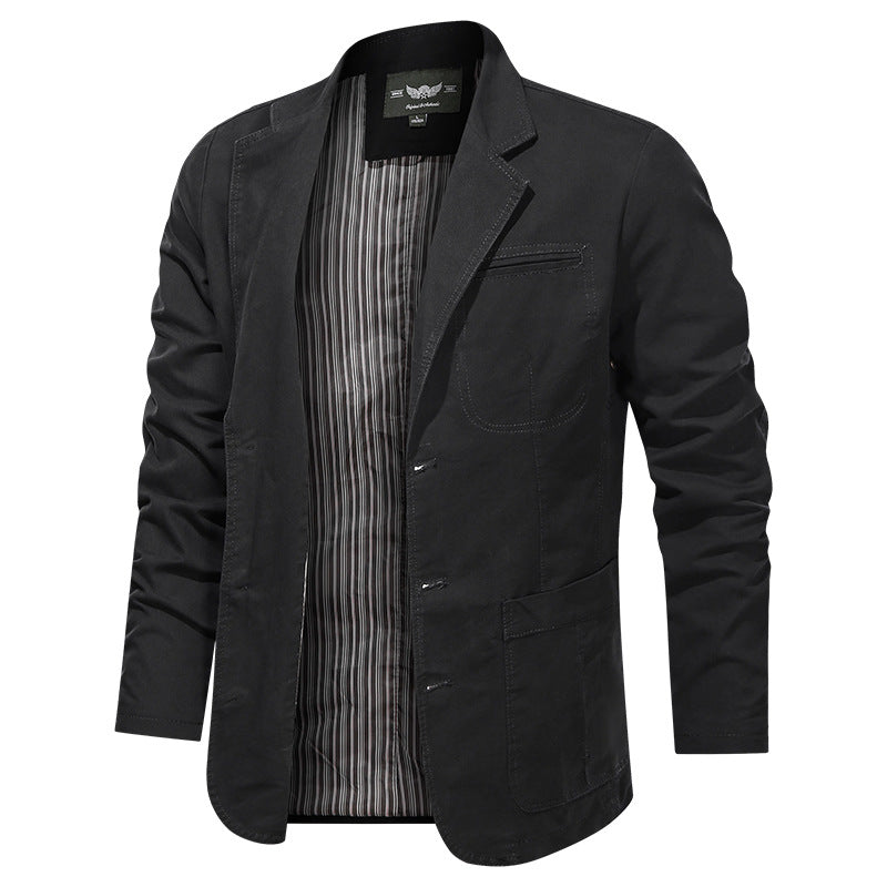 Herren nan leichtes Baumwollblazer Sakko mit gestreiftem Innenfutter Echo Archiv