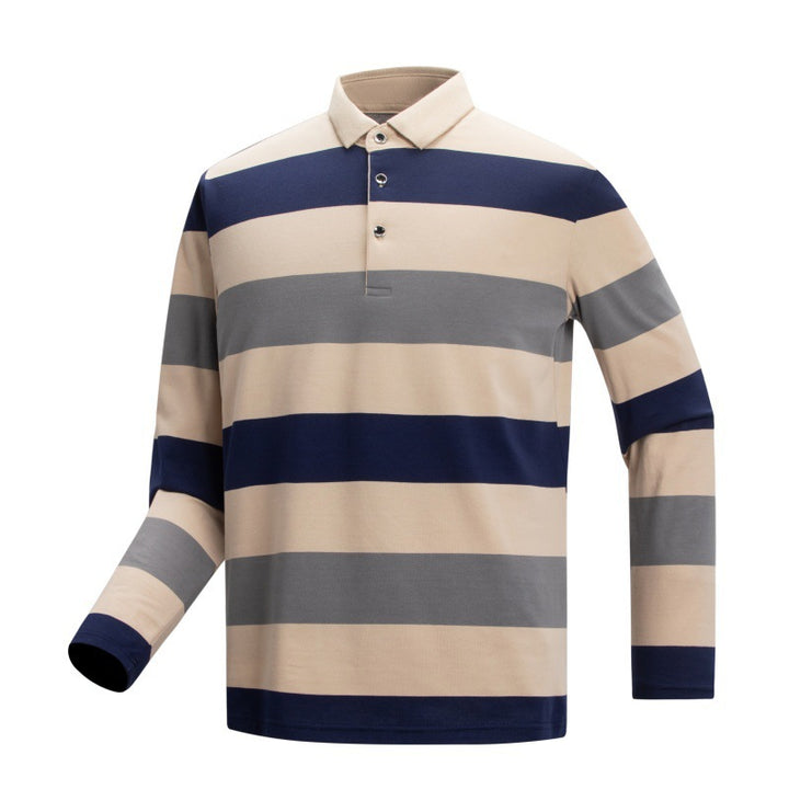 Herren Langarm-Polo-Shirt mit Streifen Echo Archiv