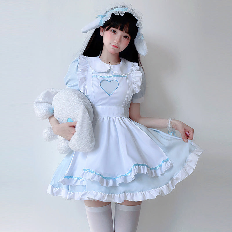 Damen verspieltes Kostümkleid im Lolita-Stil mit Rüschendetails und Kräuseln Echo Archiv