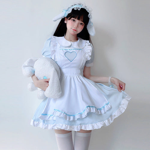 Damen verspieltes Kostümkleid im Lolita-Stil mit Rüschendetails und Kräuseln Echo Archiv