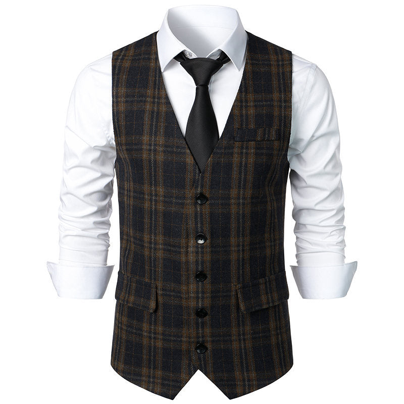 Herren klassische Karoveste mit elegante Schnitt und praktischen Taschen Echoarchiv