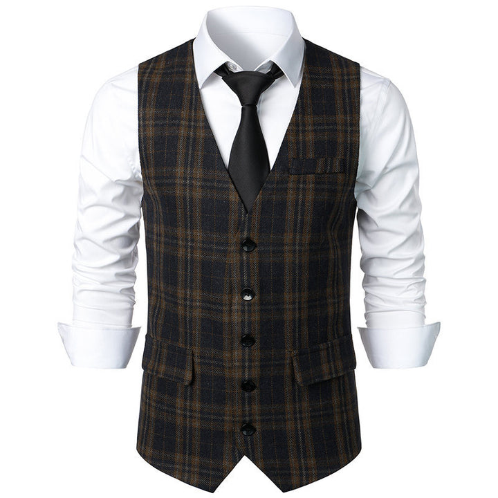 Herren klassische Karoveste mit elegante Schnitt und praktischen Taschen Echoarchiv