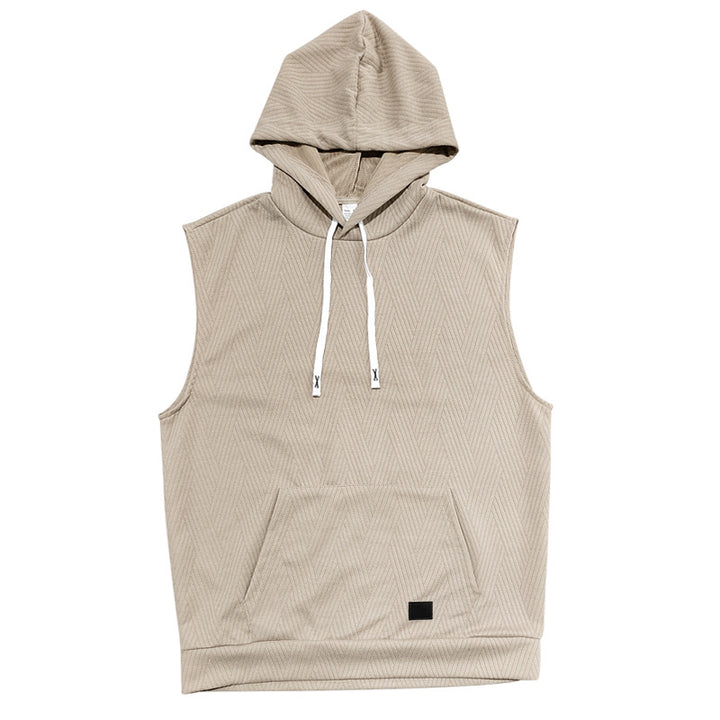 Herren ärmelloses Kapuzensweatshirt mit modernem Rautenmuster Echoarchiv
