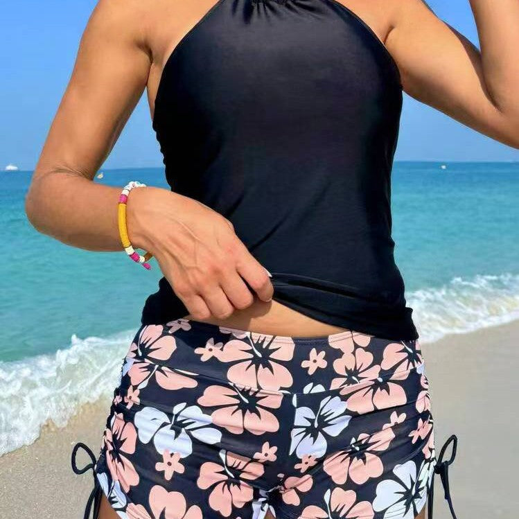 Damen Tankini-Set mit modischem Blumendruck und verstellbaren Trägern Echo Archiv