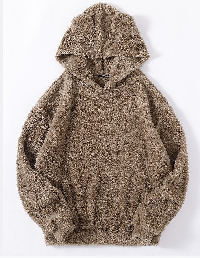 Damen nan kuscheliger Teddy-Hoodie mit Ohren, elastischem Bund und extra weichem Plüsch Echo Archiv